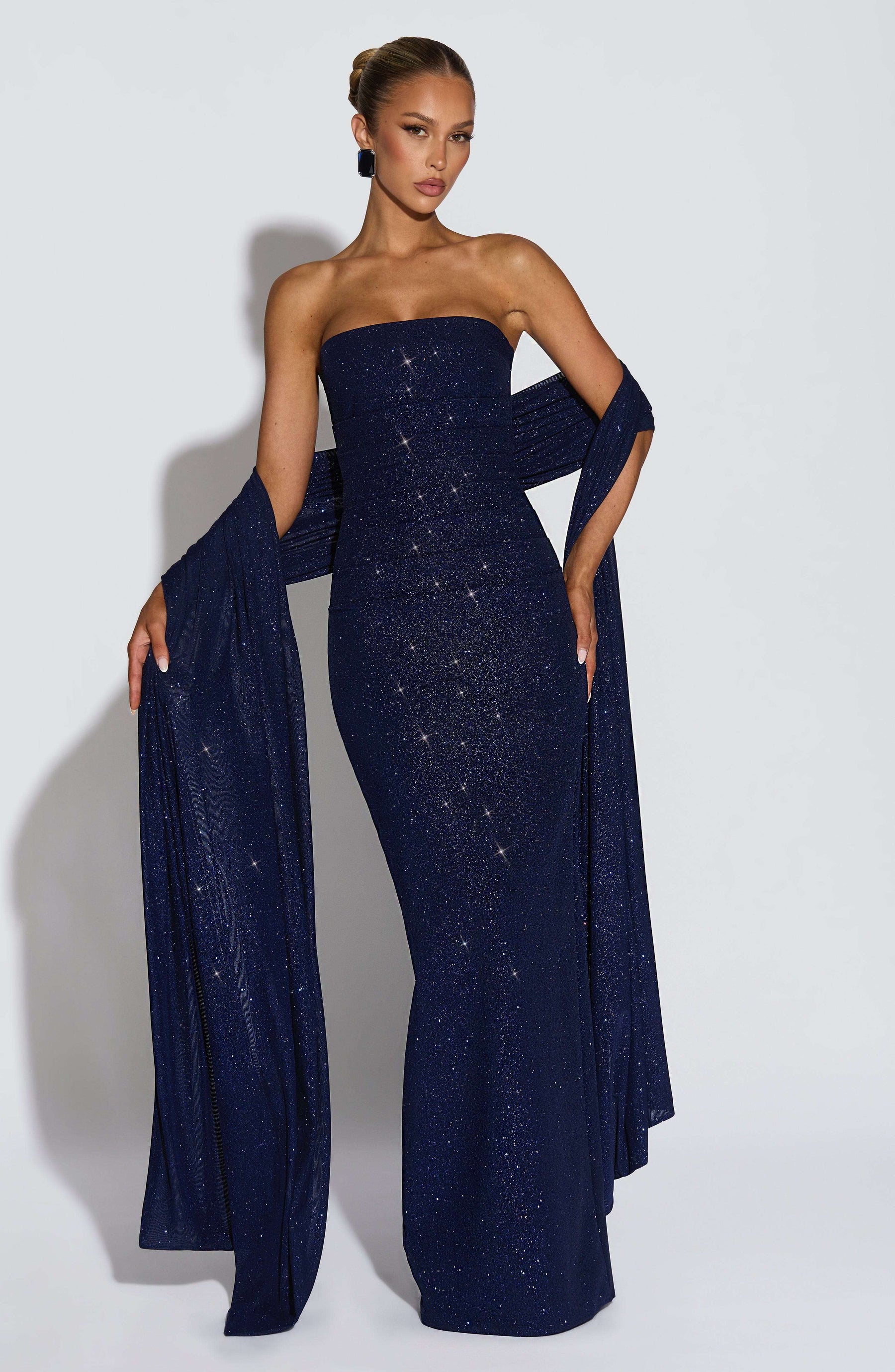Pandra Maxi Dress - Navy Sparkle Ryvelle