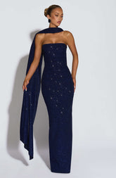 Pandra Maxi Dress - Navy Sparkle Ryvelle
