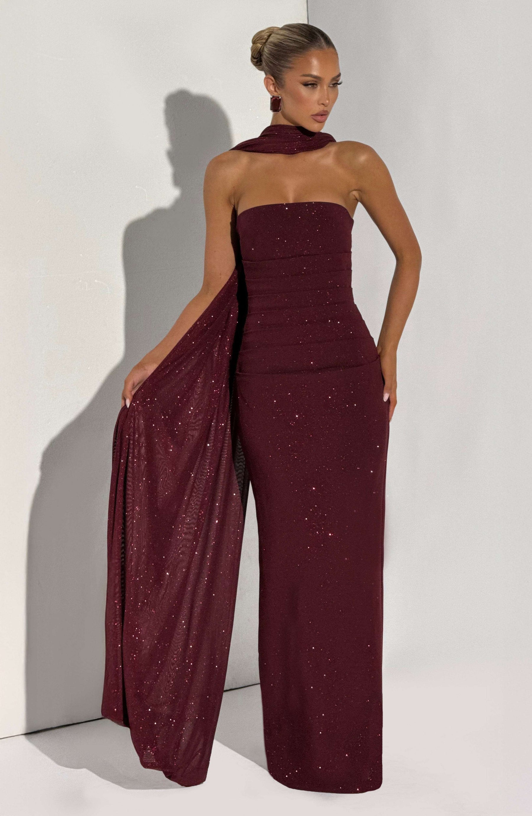 Pandra Maxi Dress - Wine Sparkle Ryvelle