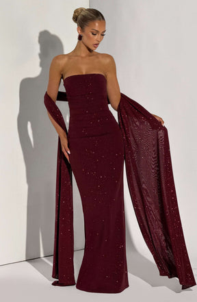 Pandra Maxi Dress - Wine Sparkle Ryvelle