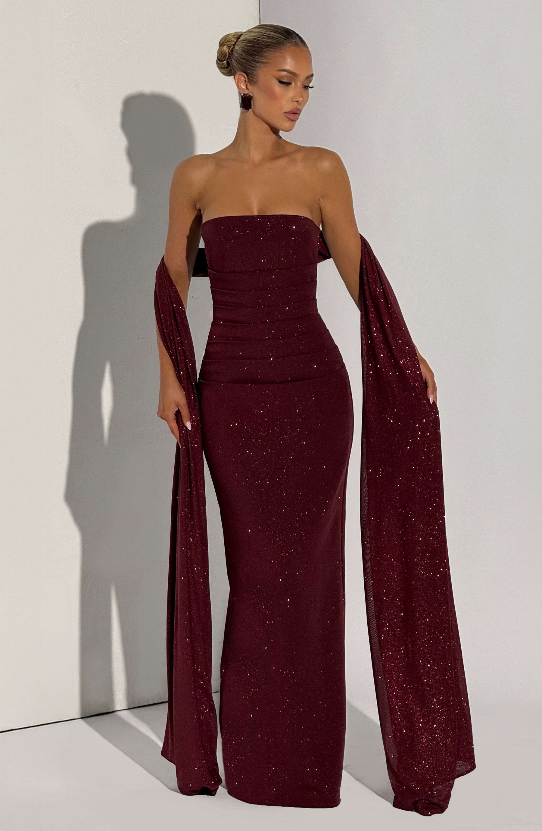 Pandra Maxi Dress - Wine Sparkle Ryvelle
