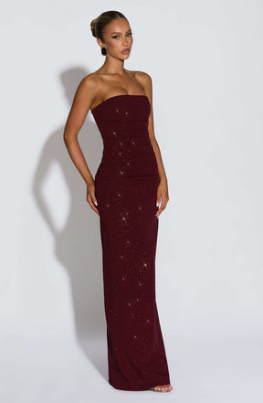 Pandra Maxi Dress - Wine Sparkle Ryvelle