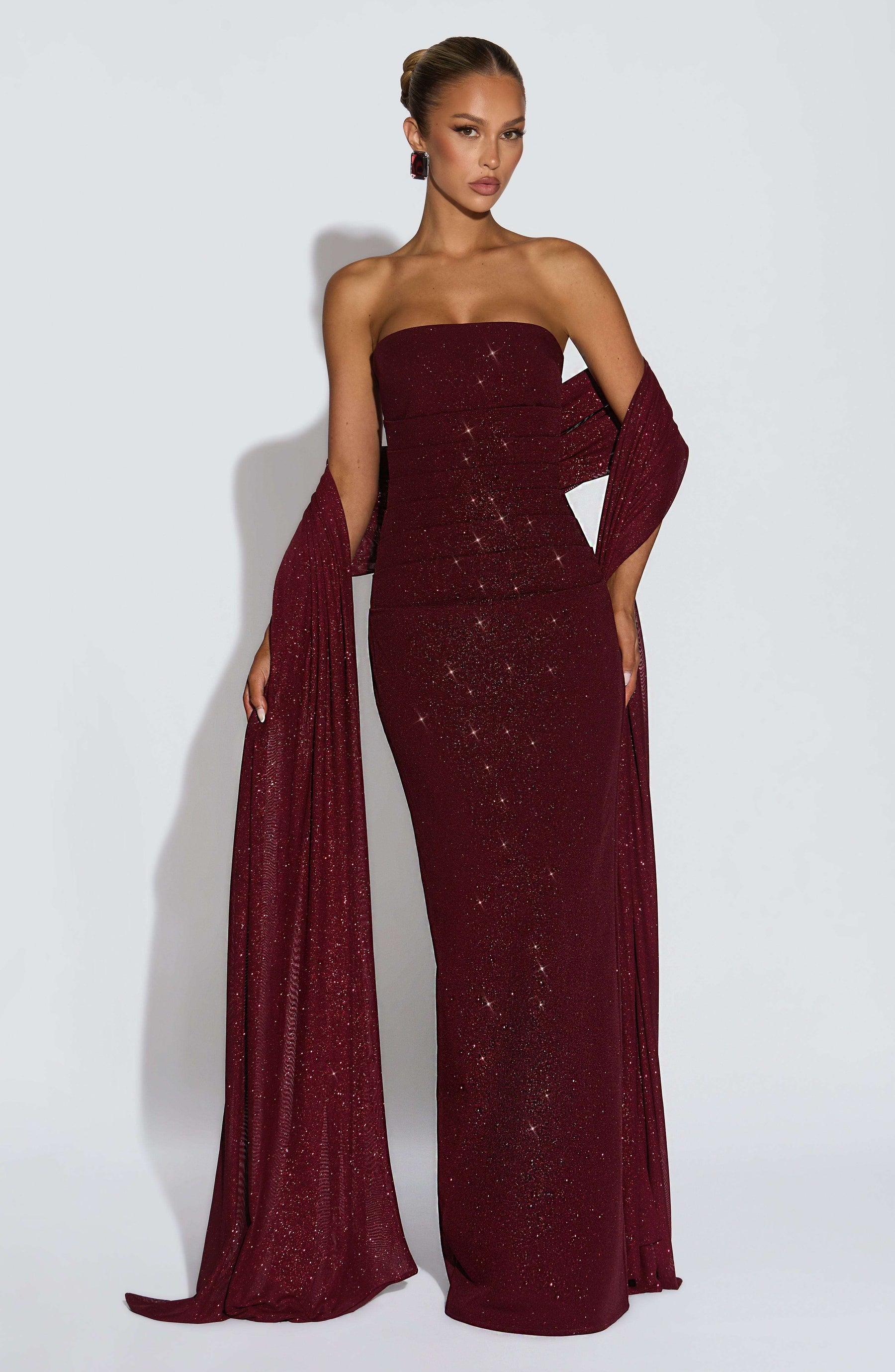 Pandra Maxi Dress - Wine Sparkle Ryvelle