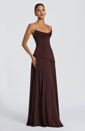 Patricia Maxi Dress - Plum Brown Ryvelle
