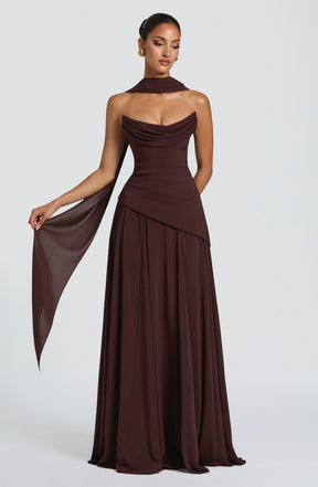 Patricia Maxi Dress - Plum Brown Ryvelle