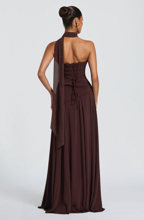 Patricia Maxi Dress - Plum Brown Ryvelle
