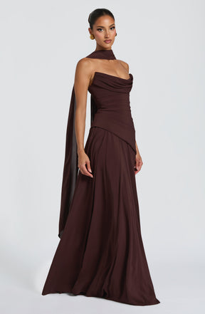 Patricia Maxi Dress - Plum Brown Ryvelle