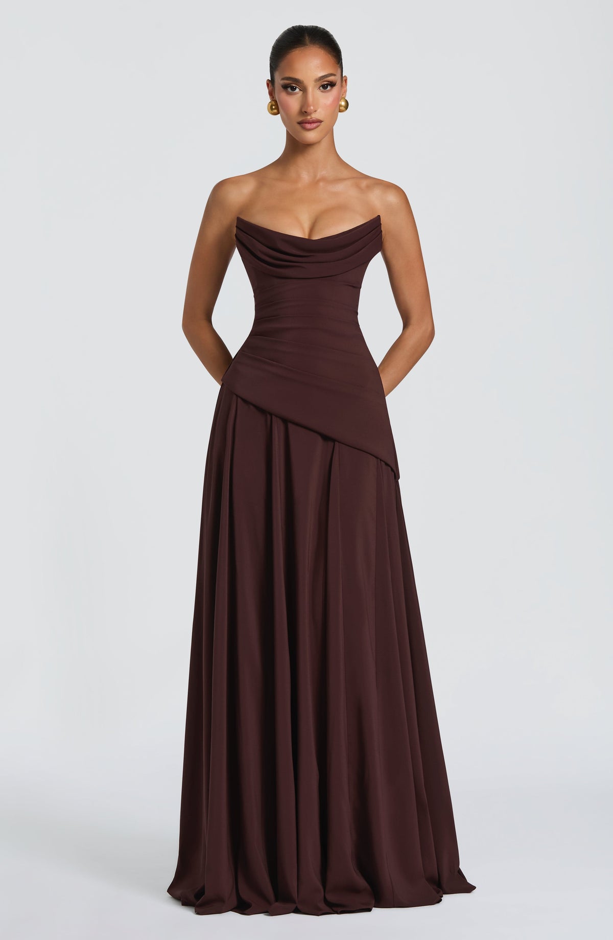 Patricia Maxi Dress - Plum Brown Ryvelle