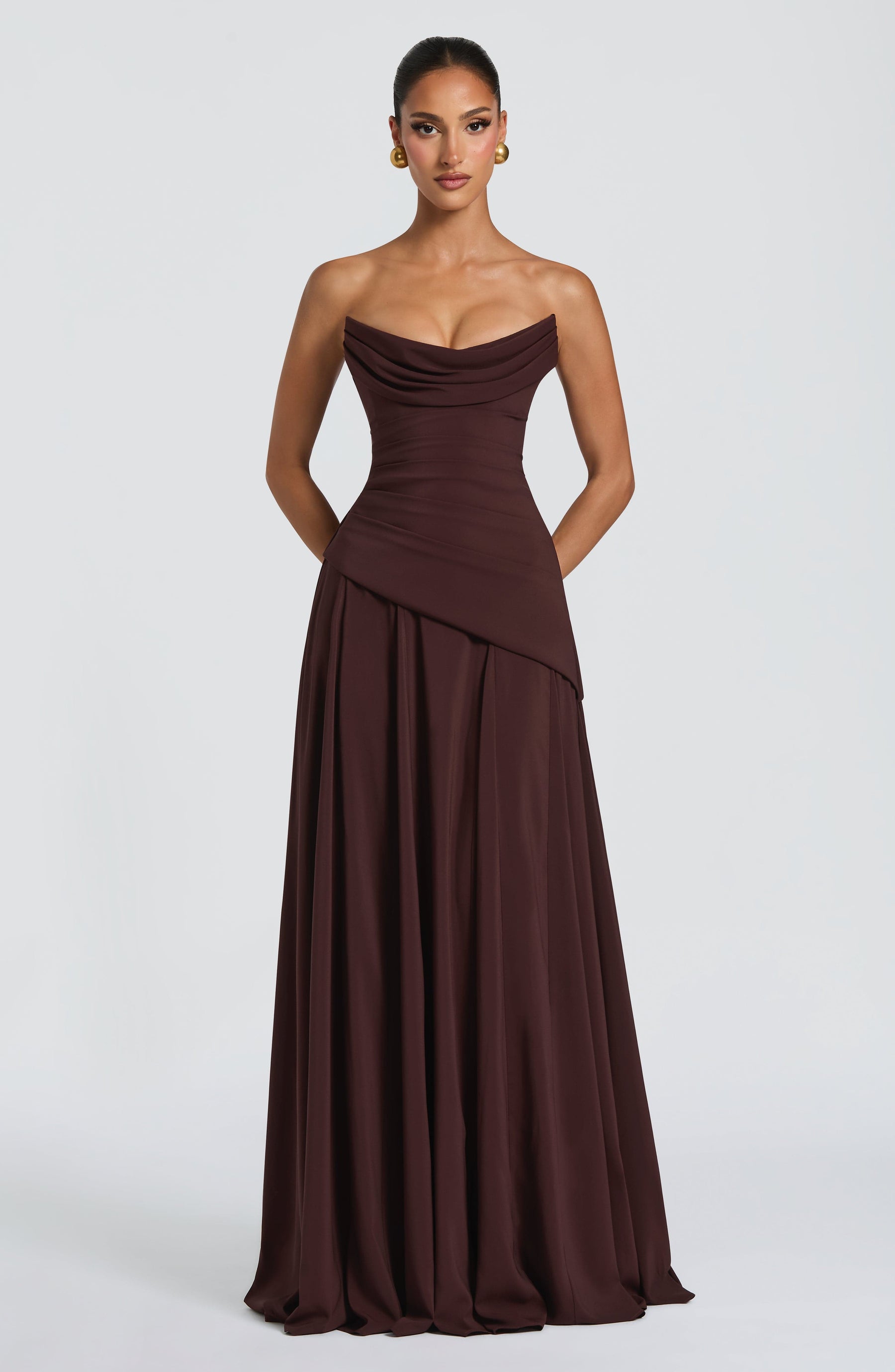 Patricia Maxi Dress - Plum Brown Ryvelle