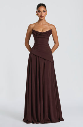 Patricia Maxi Dress - Plum Brown Ryvelle
