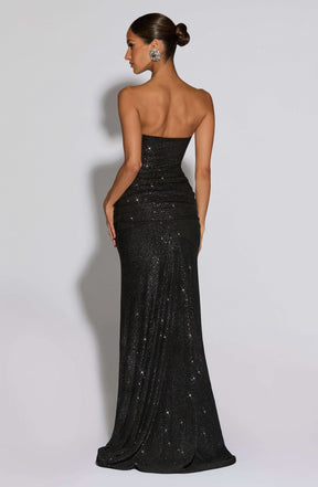 Paula Maxi Dress - Black Sparkle Ryvelle