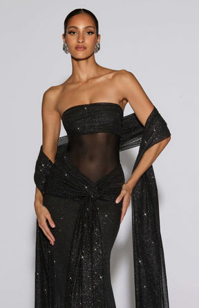 Paula Maxi Dress - Black Sparkle Ryvelle