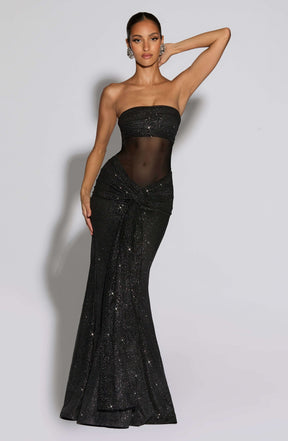 Paula Maxi Dress - Black Sparkle Ryvelle