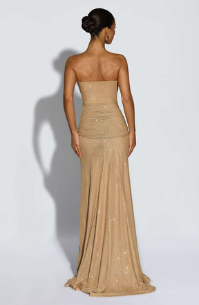 Paula Maxi Dress - Gold Sparkle Ryvelle