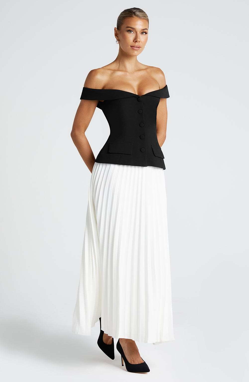 Penny Midi Skirt - Ivory Ryvelle