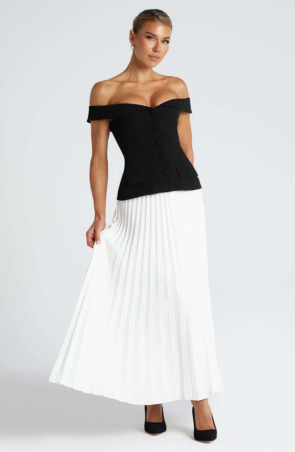 Penny Midi Skirt - Ivory Ryvelle