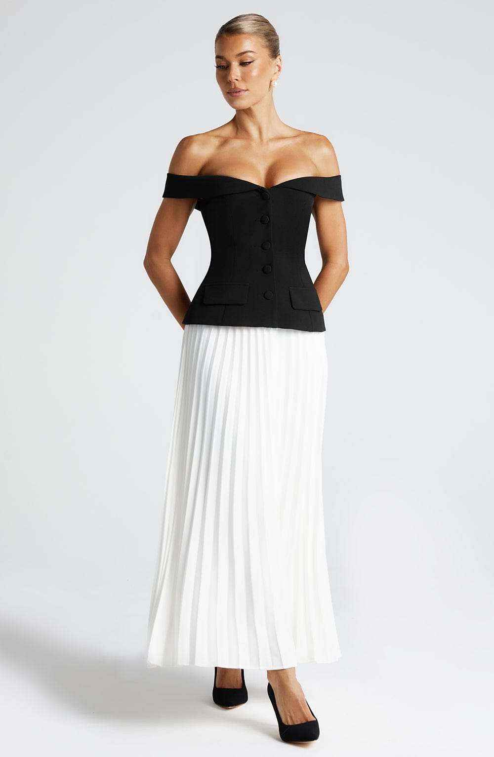 Penny Midi Skirt - Ivory Ryvelle
