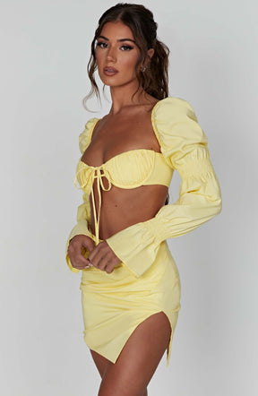 Perla Mini Skirt - Lemon Ryvelle
