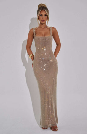 Petra Maxi Dress - Gold Ryvelle