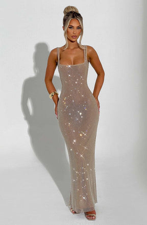 Petra Maxi Dress - Gold Ryvelle