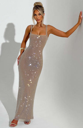 Petra Maxi Dress - Gold Ryvelle