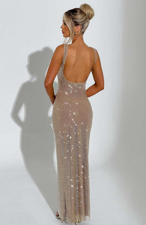 Petra Maxi Dress - Gold Ryvelle