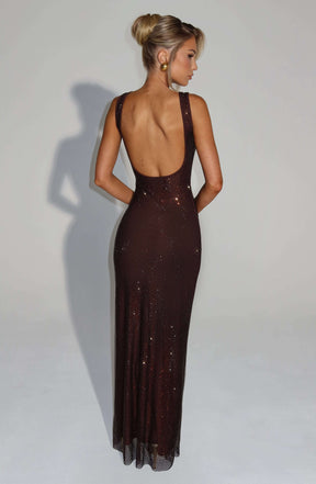 Petra Maxi Dress - Plum Brown Ryvelle