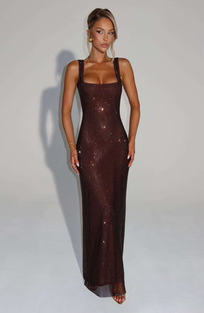 Petra Maxi Dress - Plum Brown Ryvelle