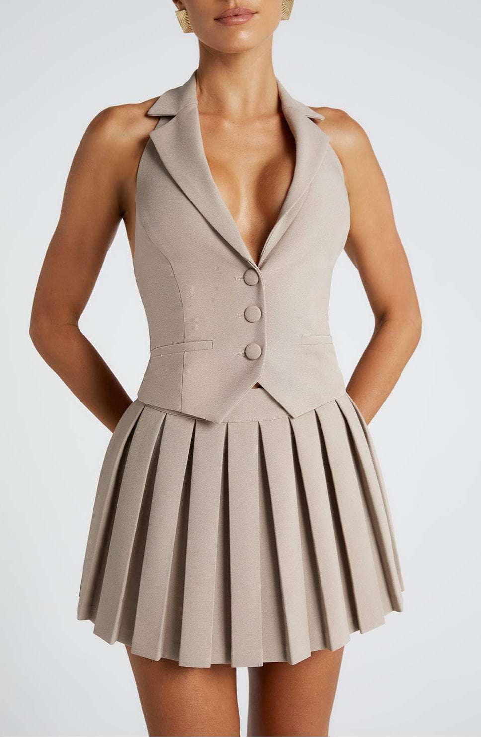 Philippa Top - Taupe Ryvelle