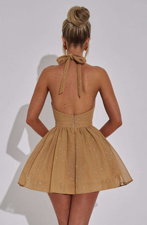 Pippa Mini Dress - Gold Sparkle Ryvelle