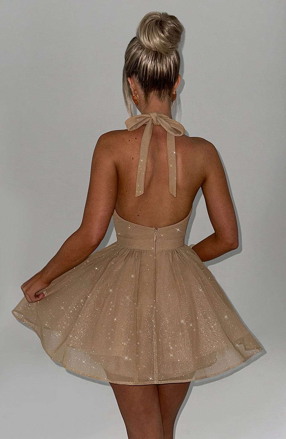 Pippa Mini Dress - Gold Sparkle Ryvelle