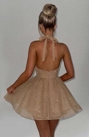 Pippa Mini Dress - Gold Sparkle Ryvelle