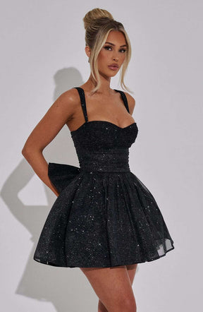 Polly Mini Dress - Black Sparkle Ryvelle