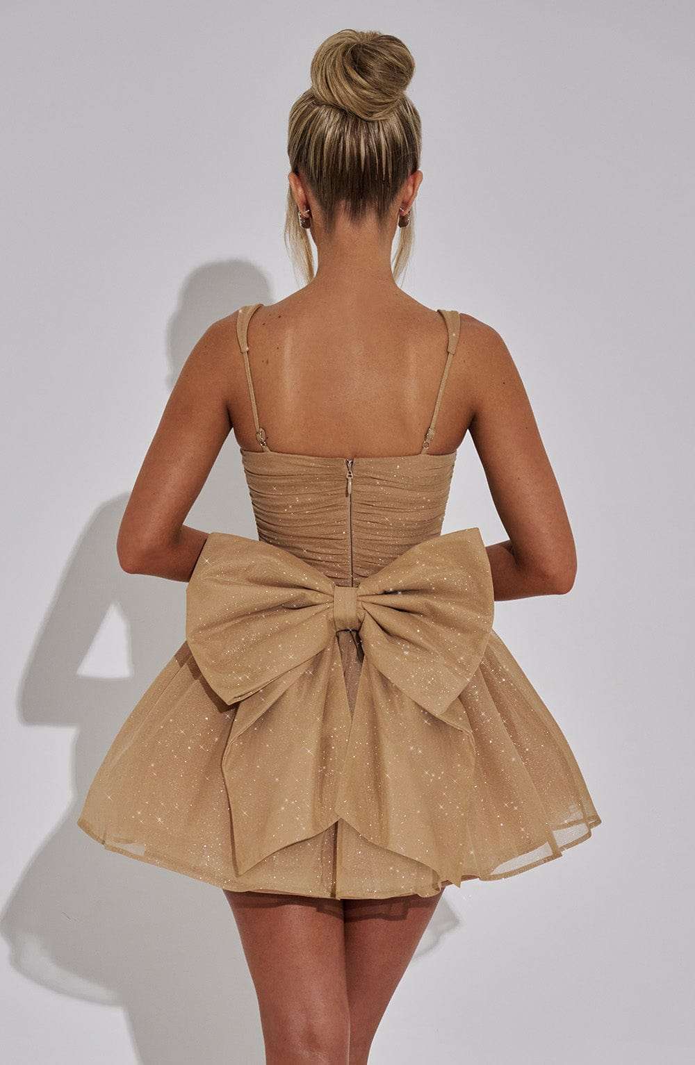 Polly Mini Dress - Gold Sparkle Ryvelle