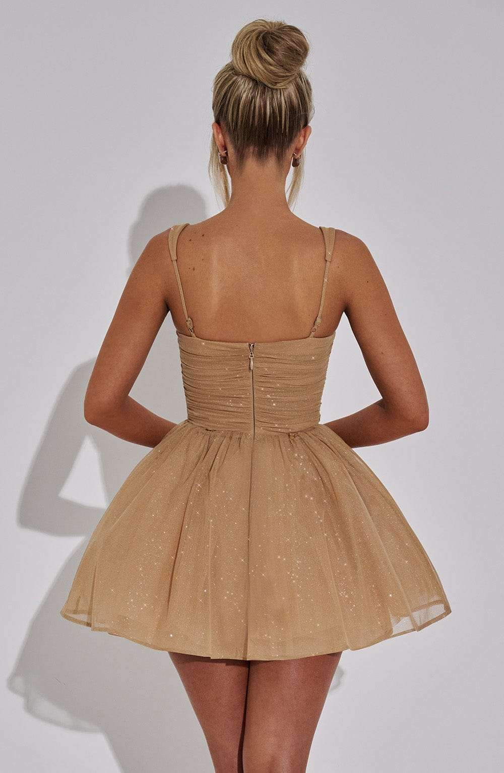 Polly Mini Dress - Gold Sparkle Ryvelle