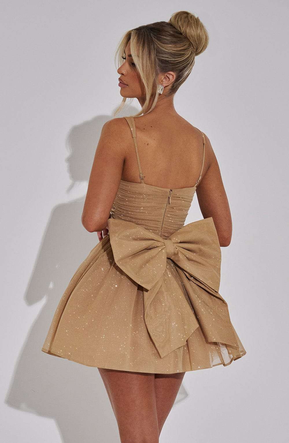 Polly Mini Dress - Gold Sparkle Ryvelle