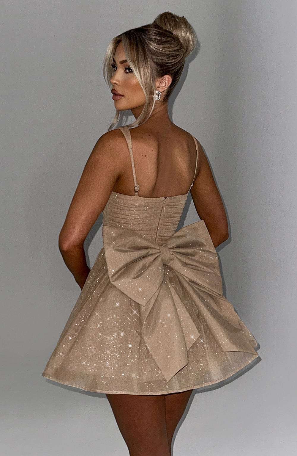 Polly Mini Dress - Gold Sparkle Ryvelle