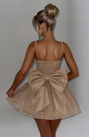 Polly Mini Dress - Gold Sparkle Ryvelle