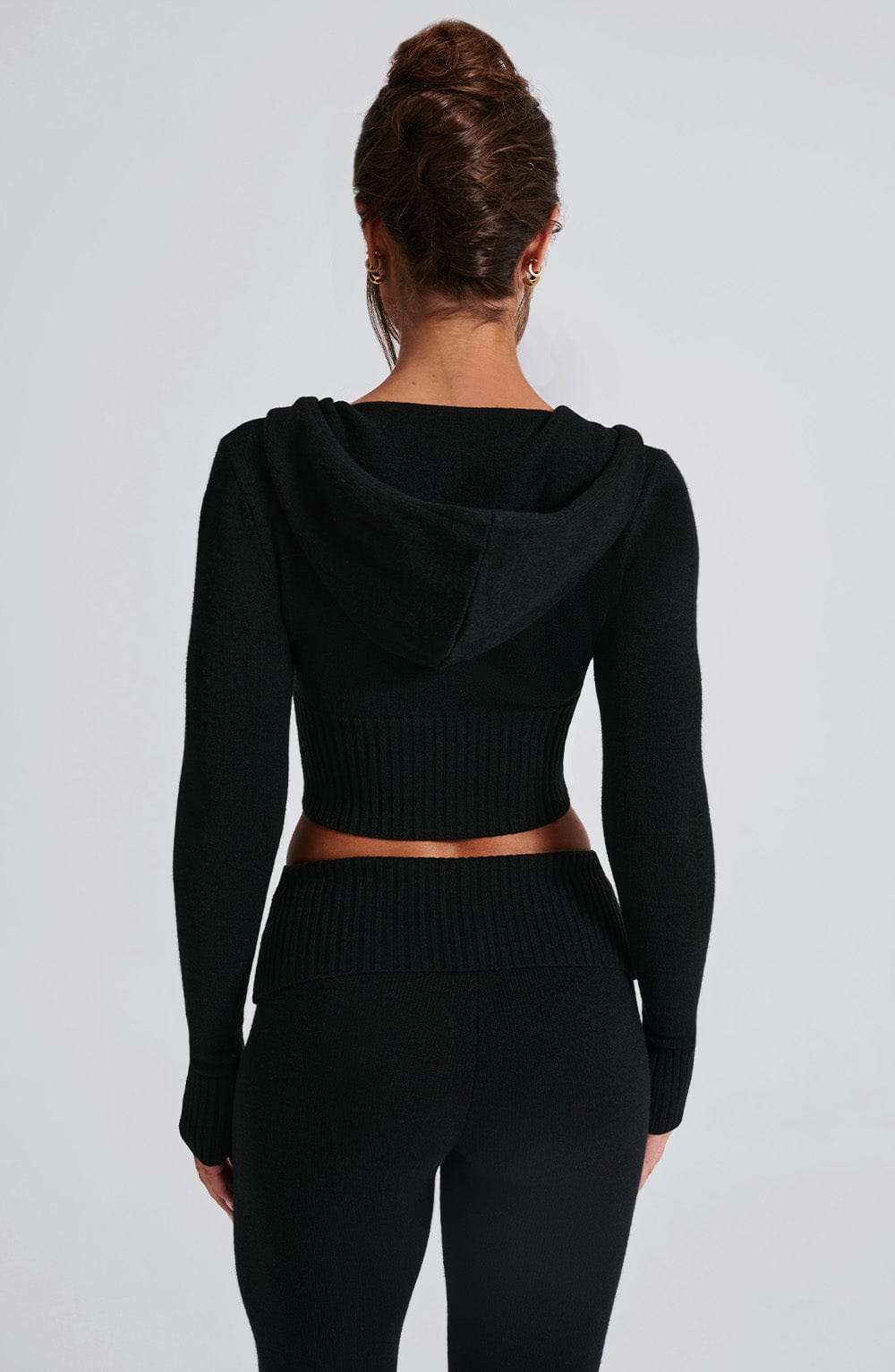 Portia Knit Hoodie - Black Ryvelle