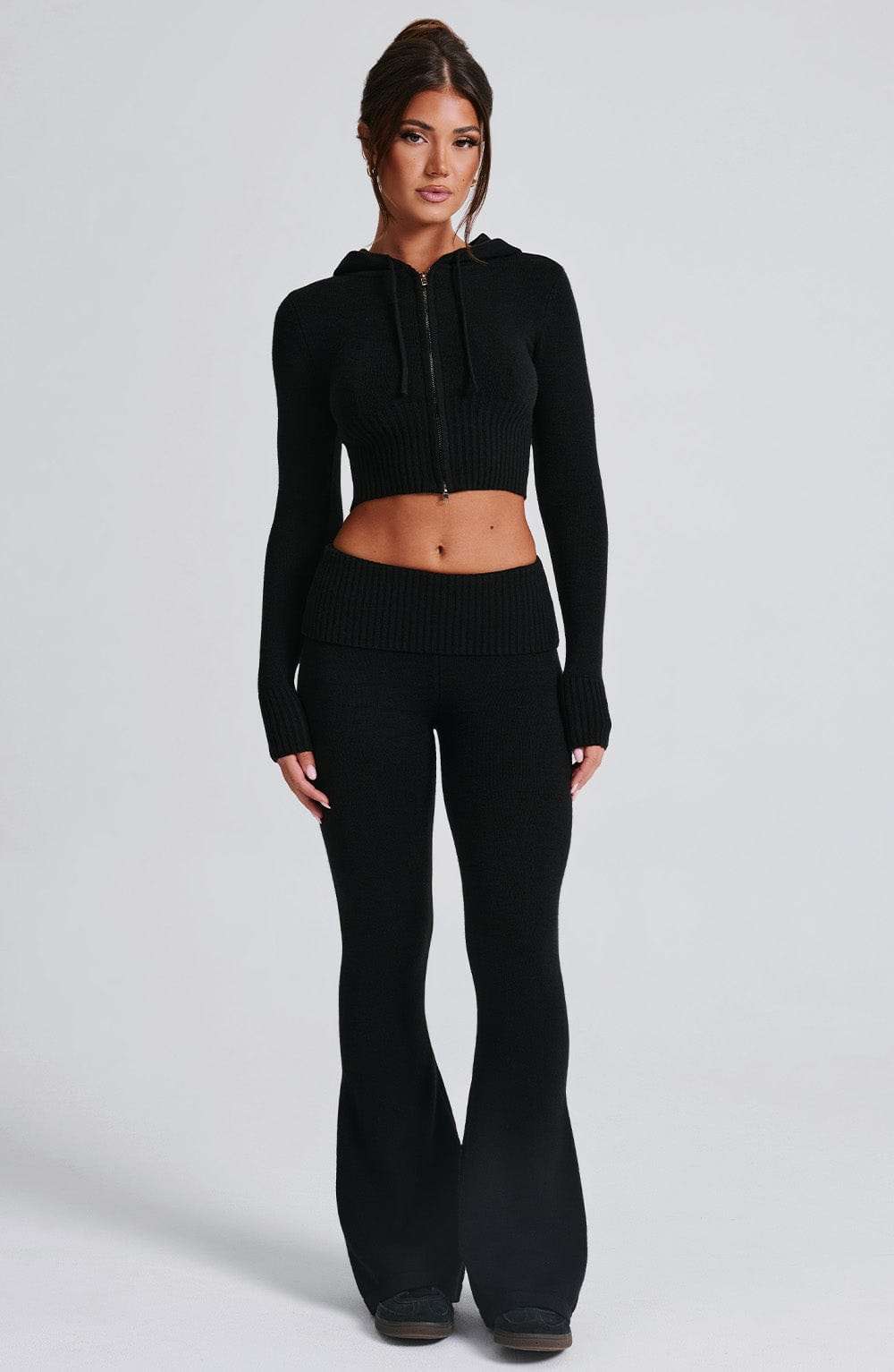 Portia Knit Hoodie - Black Ryvelle