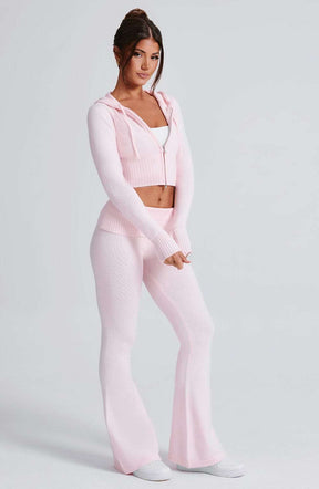 Portia Knit Hoodie - Pink Ryvelle