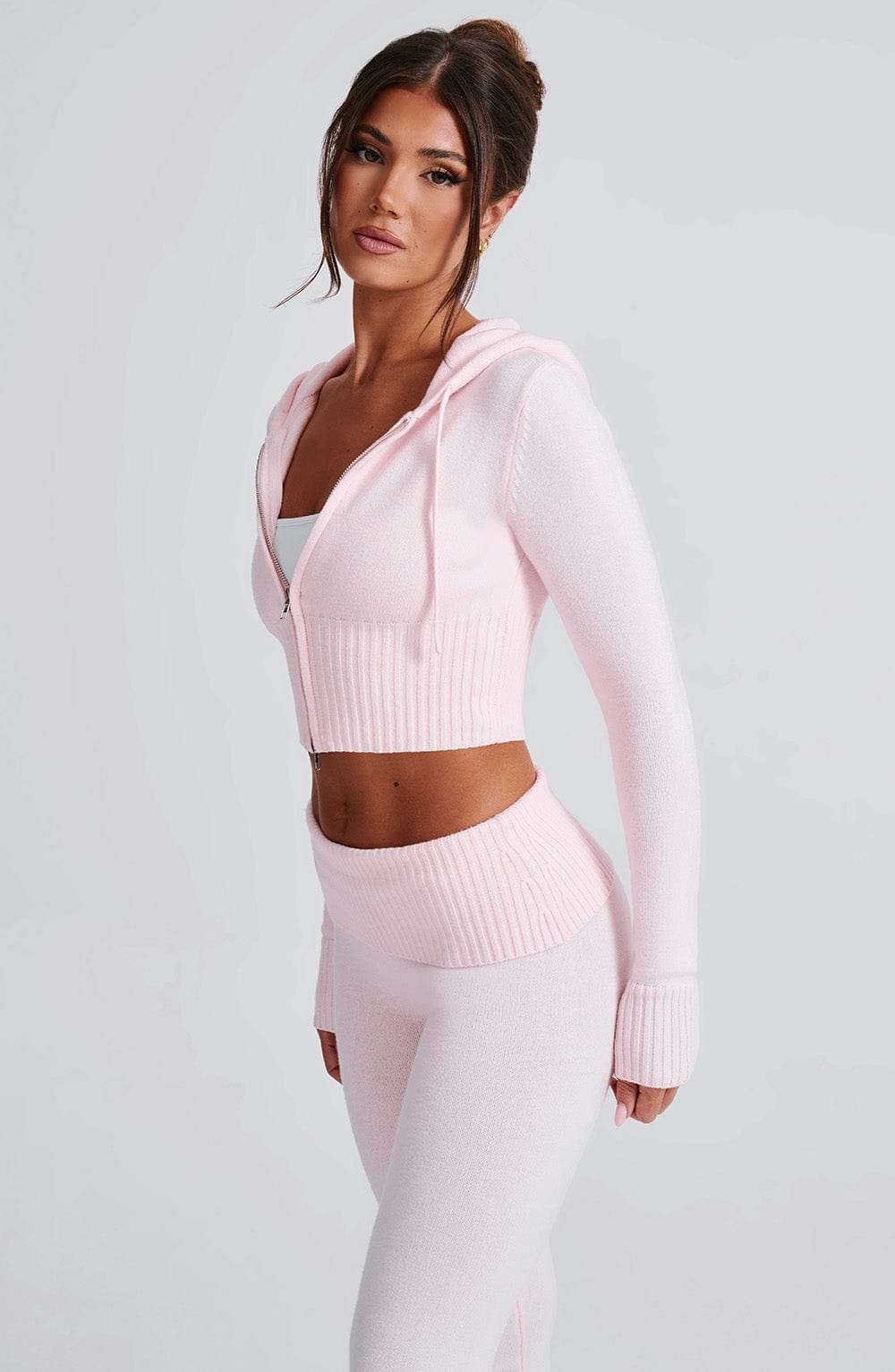 Portia Knit Hoodie - Pink Ryvelle
