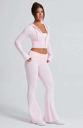 Portia Knit Hoodie - Pink Ryvelle