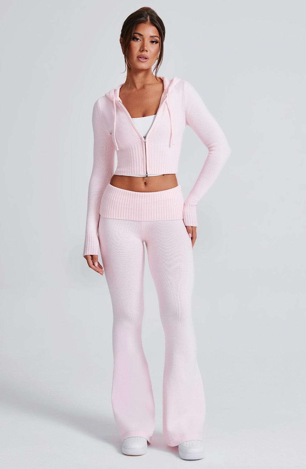 Portia Knit Hoodie - Pink Ryvelle