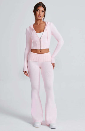 Portia Knit Hoodie - Pink Ryvelle