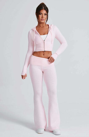 Portia Knit Hoodie - Pink Ryvelle
