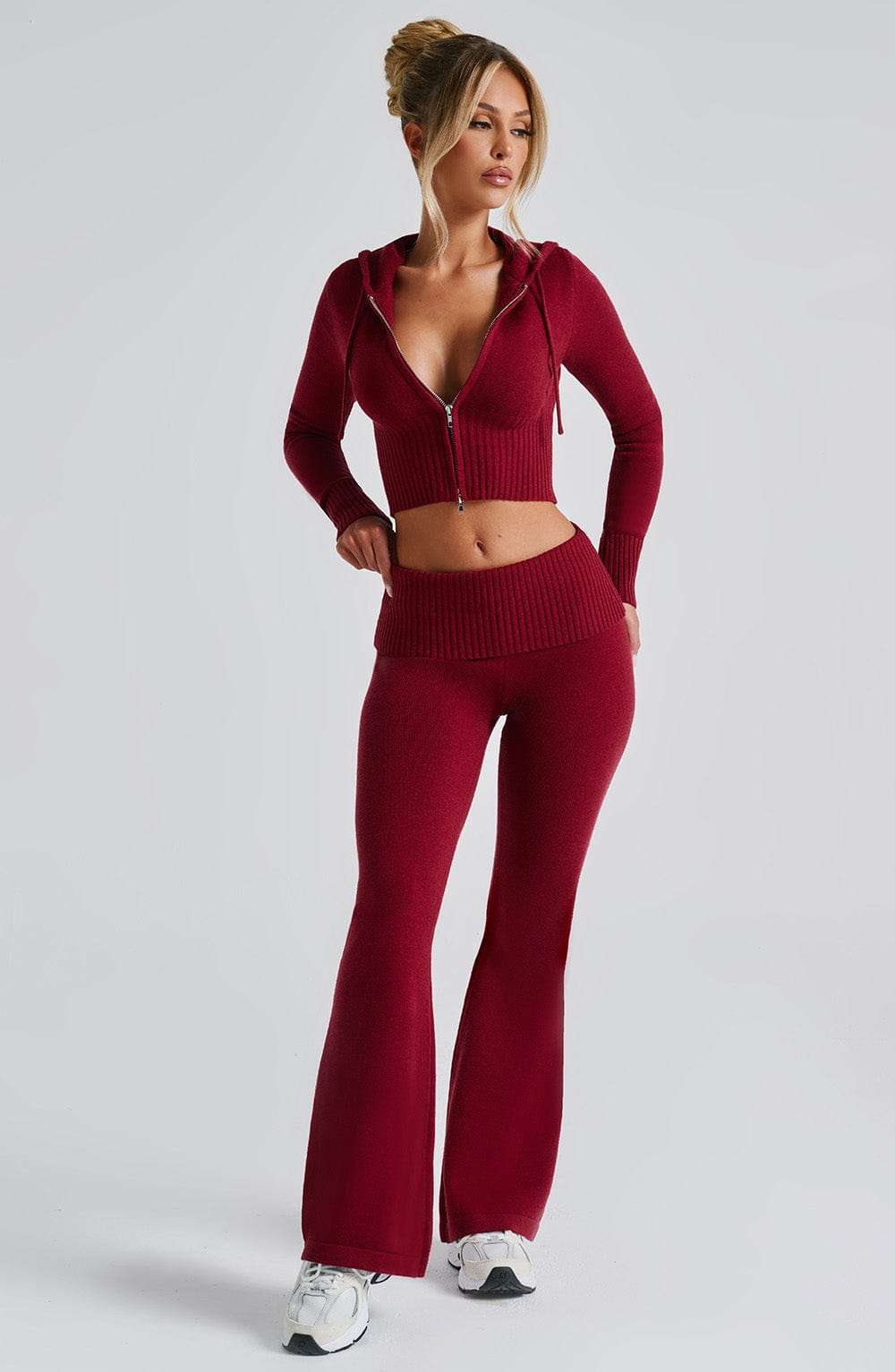 Portia Knit Hoodie - Red Ryvelle