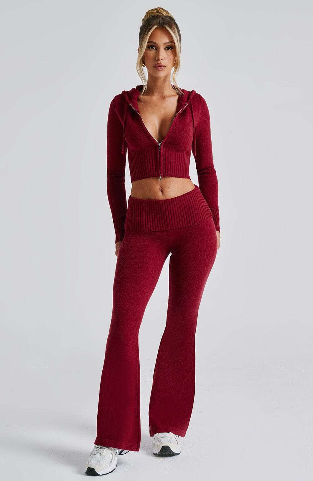 Portia Knit Hoodie - Red Ryvelle