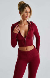 Portia Knit Hoodie - Red Ryvelle
