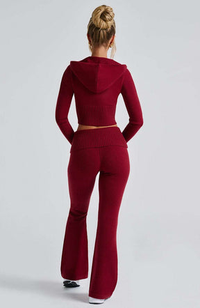 Portia Knit Hoodie - Red Ryvelle